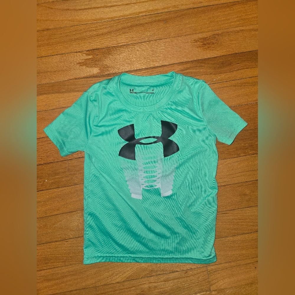 Under Armour Kids' Teal and Black Short Sleeve Tee